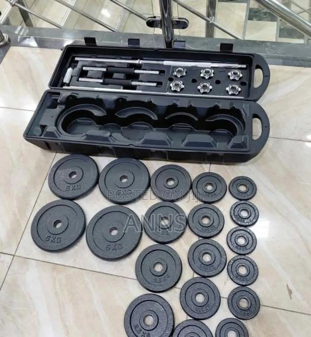 New 50kgs Dumbbells and Barbell Weight Lifting Set