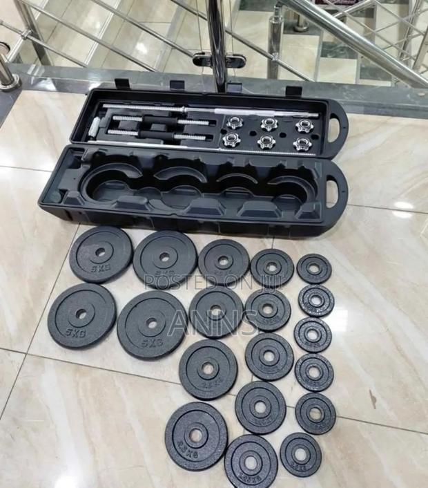 50kg Dumbbells and Barbell Weight Lifting Adjustable Set
