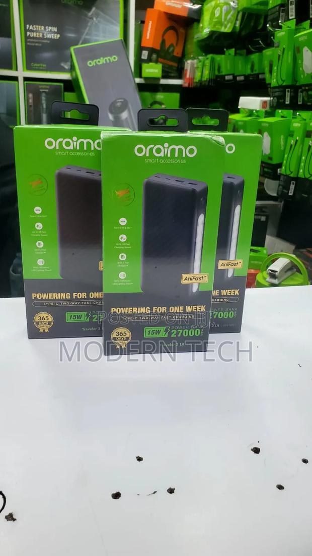Oraimo Traveler 3 Lit 27000mah 15w Power Bank-Opb-1270 With Torch.