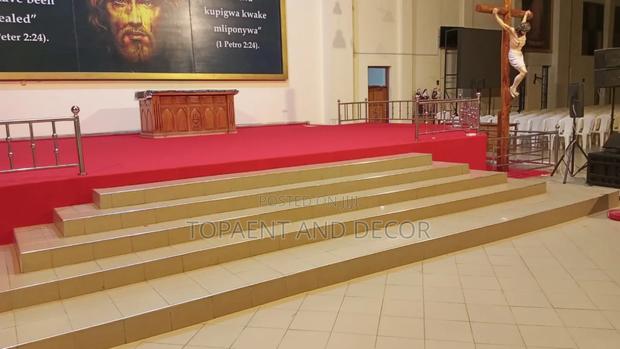 Beautiful Decorative Church Altar Floor Red Carpets Installation