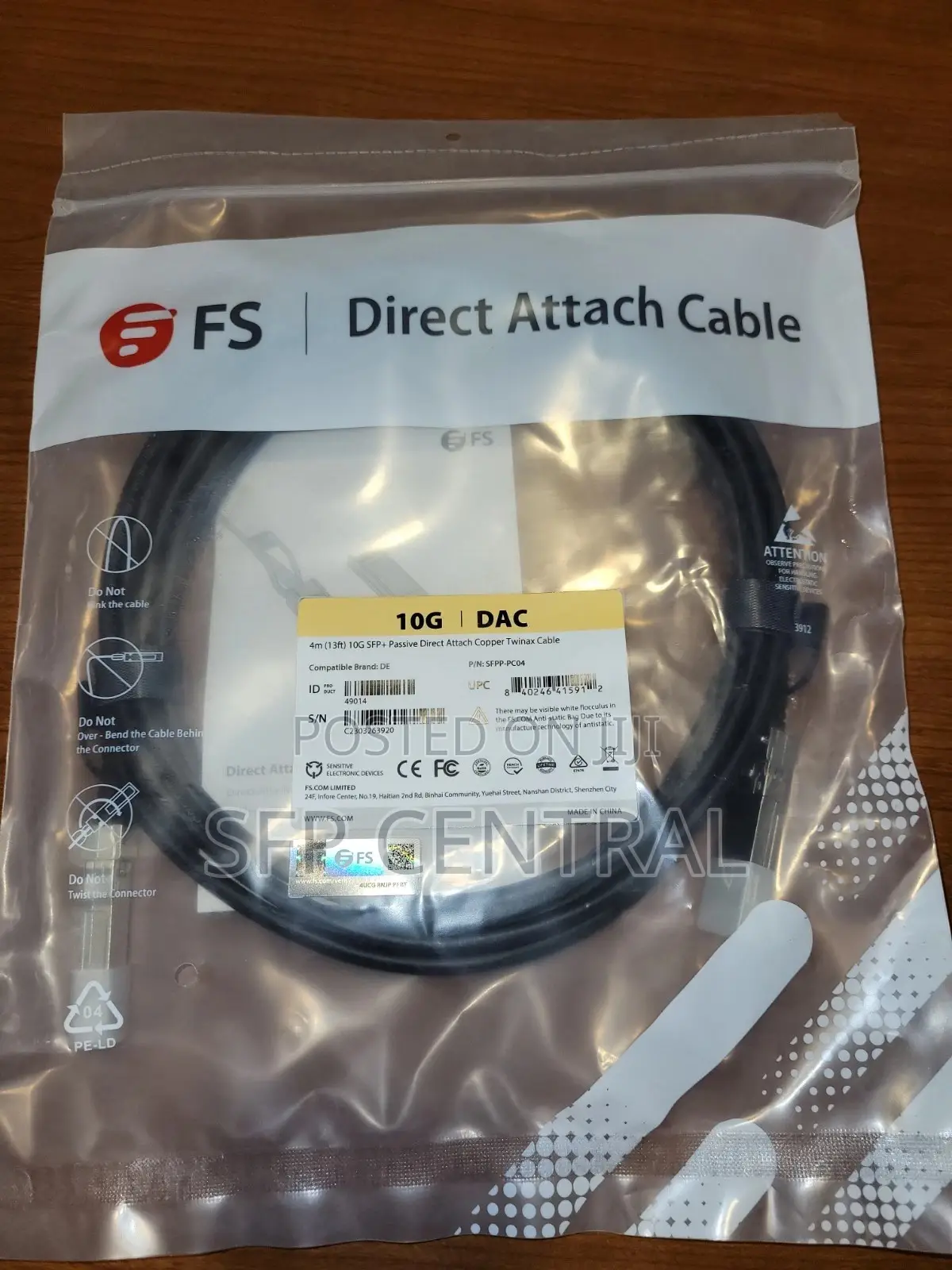Fs SFPP 4m (13ft) 10g Sfp+ Passive Dac Cable for Dell