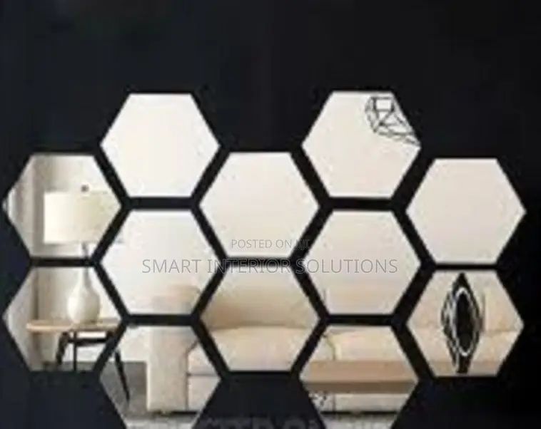 12-Piece Hexagonal Wall Mirrors