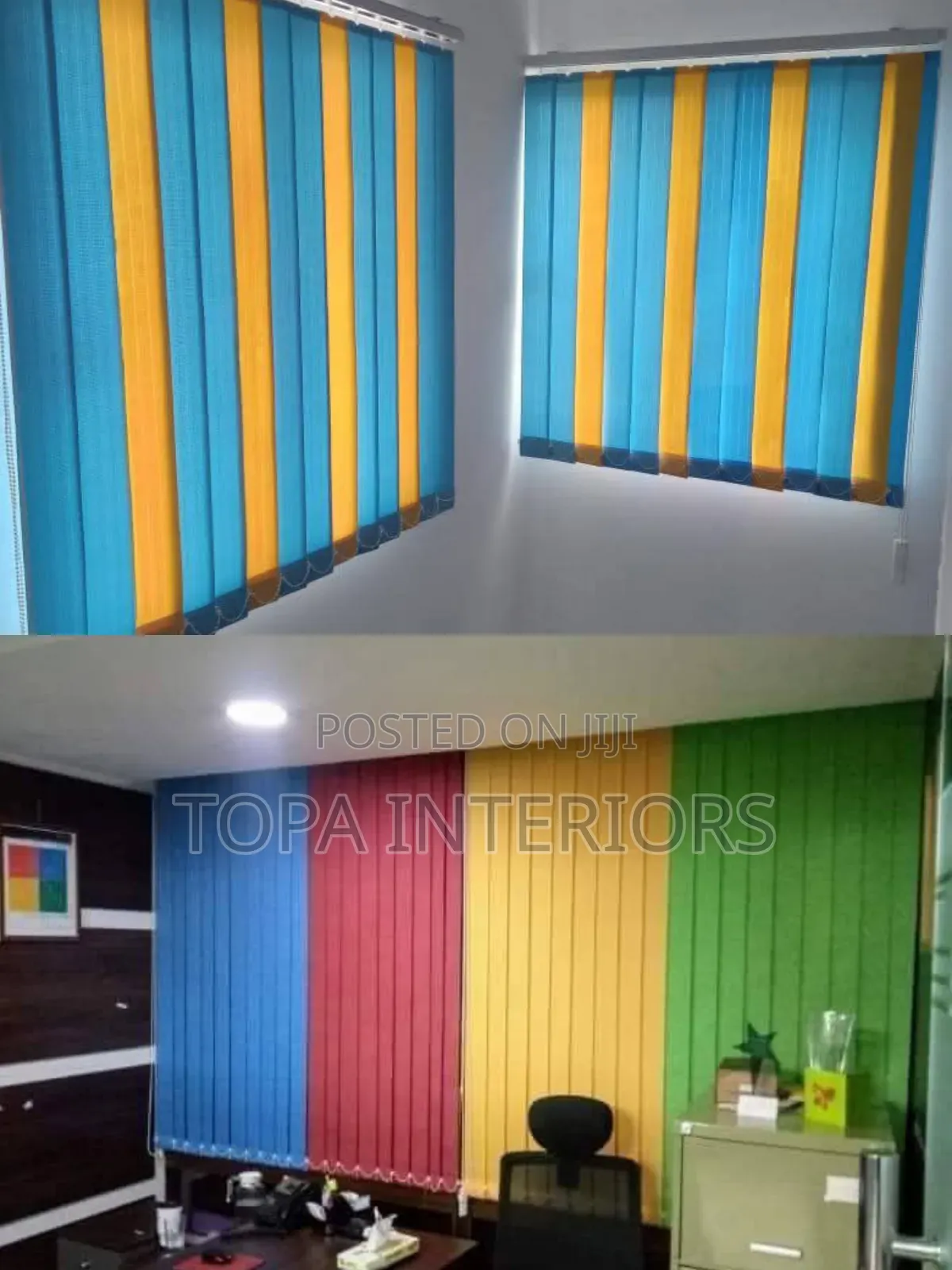 Beautiful Vertical Window Blinds That Act as Office Curtains