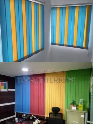Beautiful Vertical Window Blinds That Act as Office Curtains