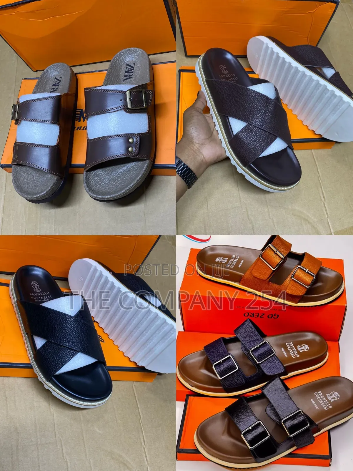 Quality Casual Leather Design Casual Hermes Brike Slides