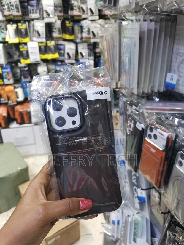 Nisnee iPhone 16 Pro Max Leather Back Case With Card Holder - thumbnail 3