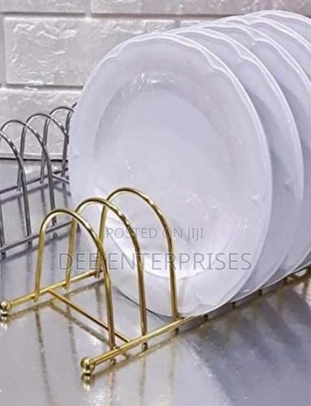 Metallic Golden 7 Slot Plate Holder - main view