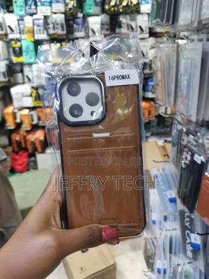 Dockem iPhone 16 Pro Max Leather Back Case With Card Holder -Brown - thumbnail 2