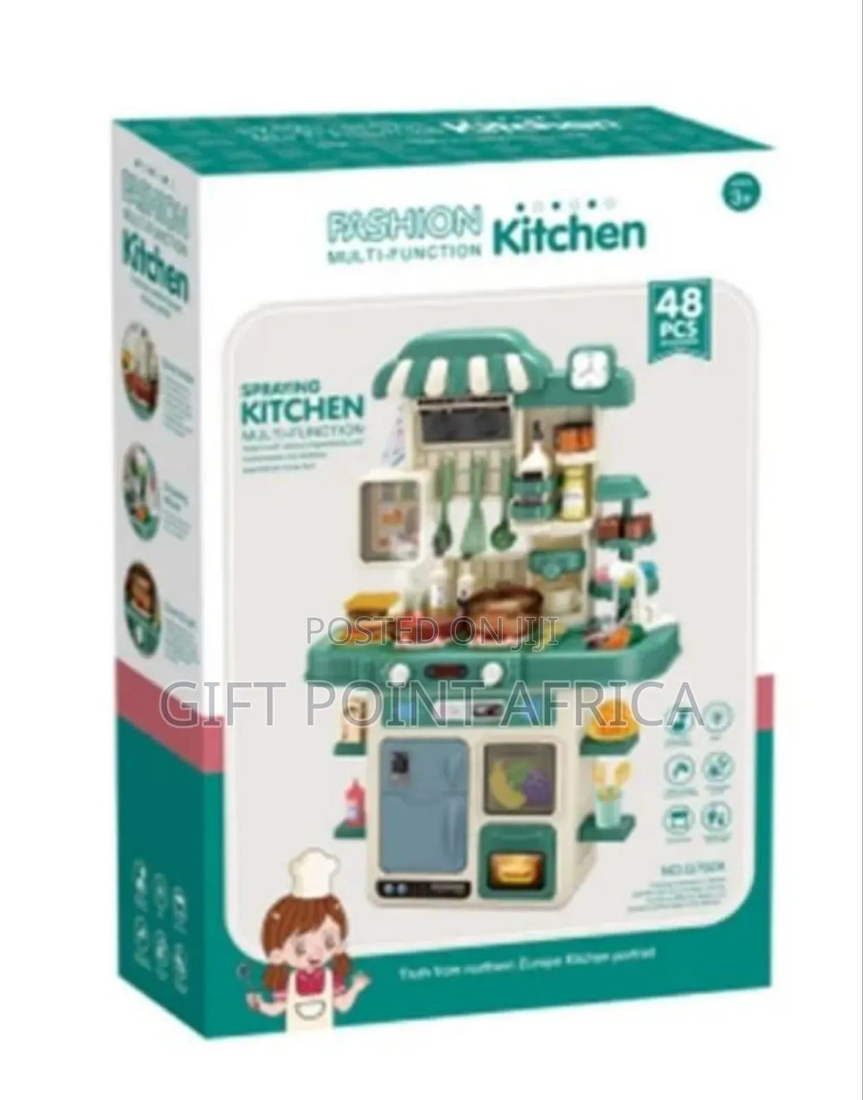 48 Pcs Spraying Kitchen Set With Light,Sound And Sink Function