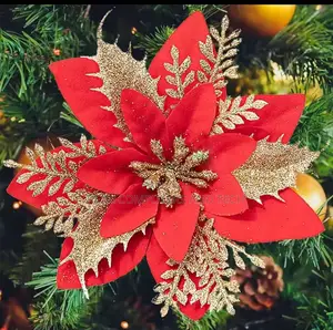 Christmas Tree Flower Decor.
Gold,Red
