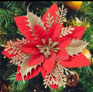 Christmas Tree Flower Decor.
Gold,Red
