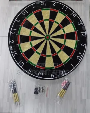 Wooden Professionals Dart. Board With Metallic Darts