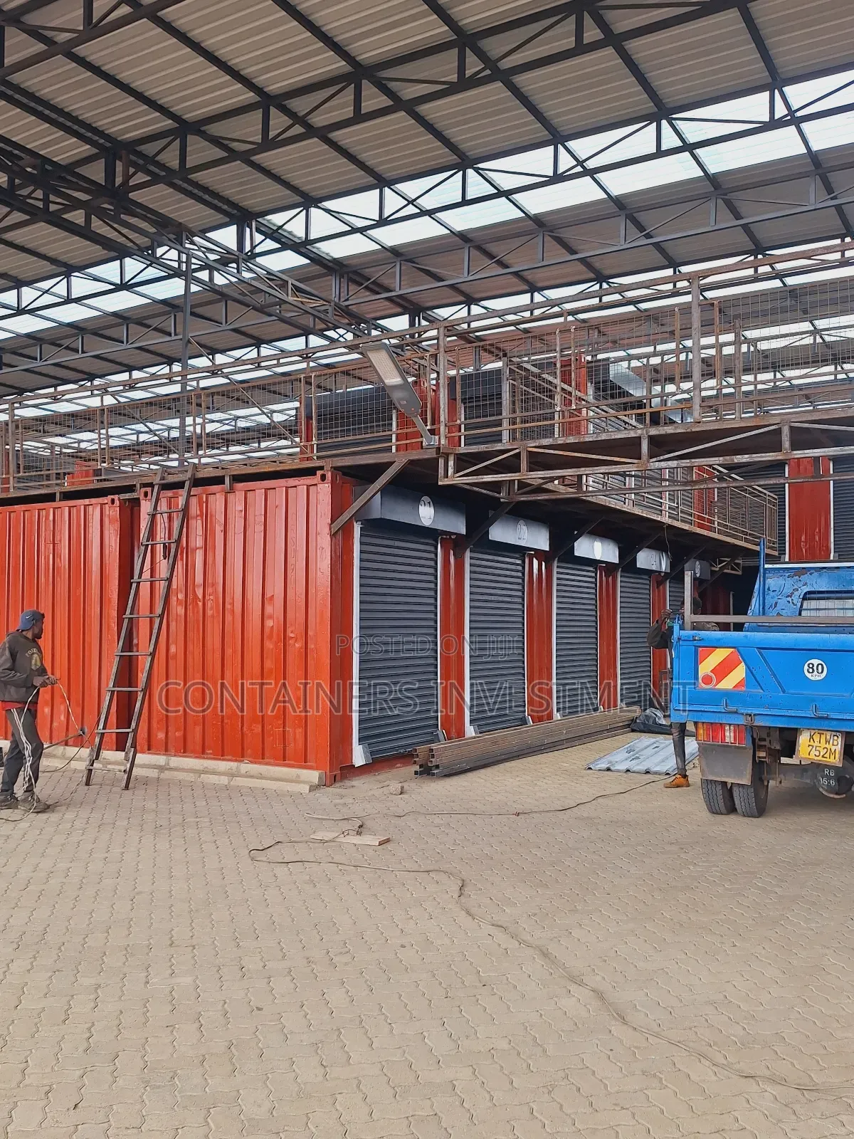 Shipping Container Stalls Transformed Into A Shopping Centre.