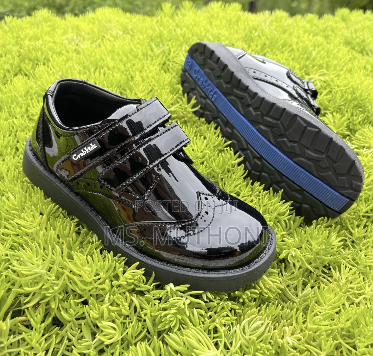 Boys Double Velcro Strap Closure Brogue-Style Crabs Toe Size 25-30