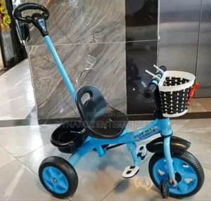 Kids' Tricycle With a Parental Push Handle.