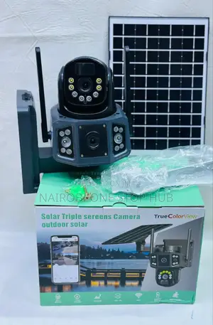 Solar Security Camera With Triple Lenses,