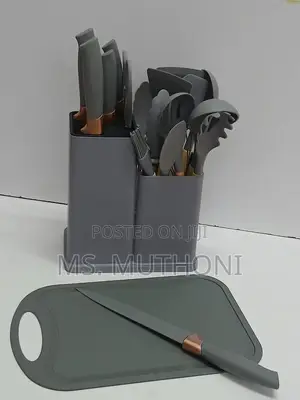 19-Piece Silicone Kitchen Utensil Set With Knife Set Chopping Board