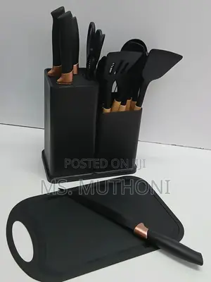 19-Piece Silicone Kitchen Utensil Set With Knife Set Chopping Board