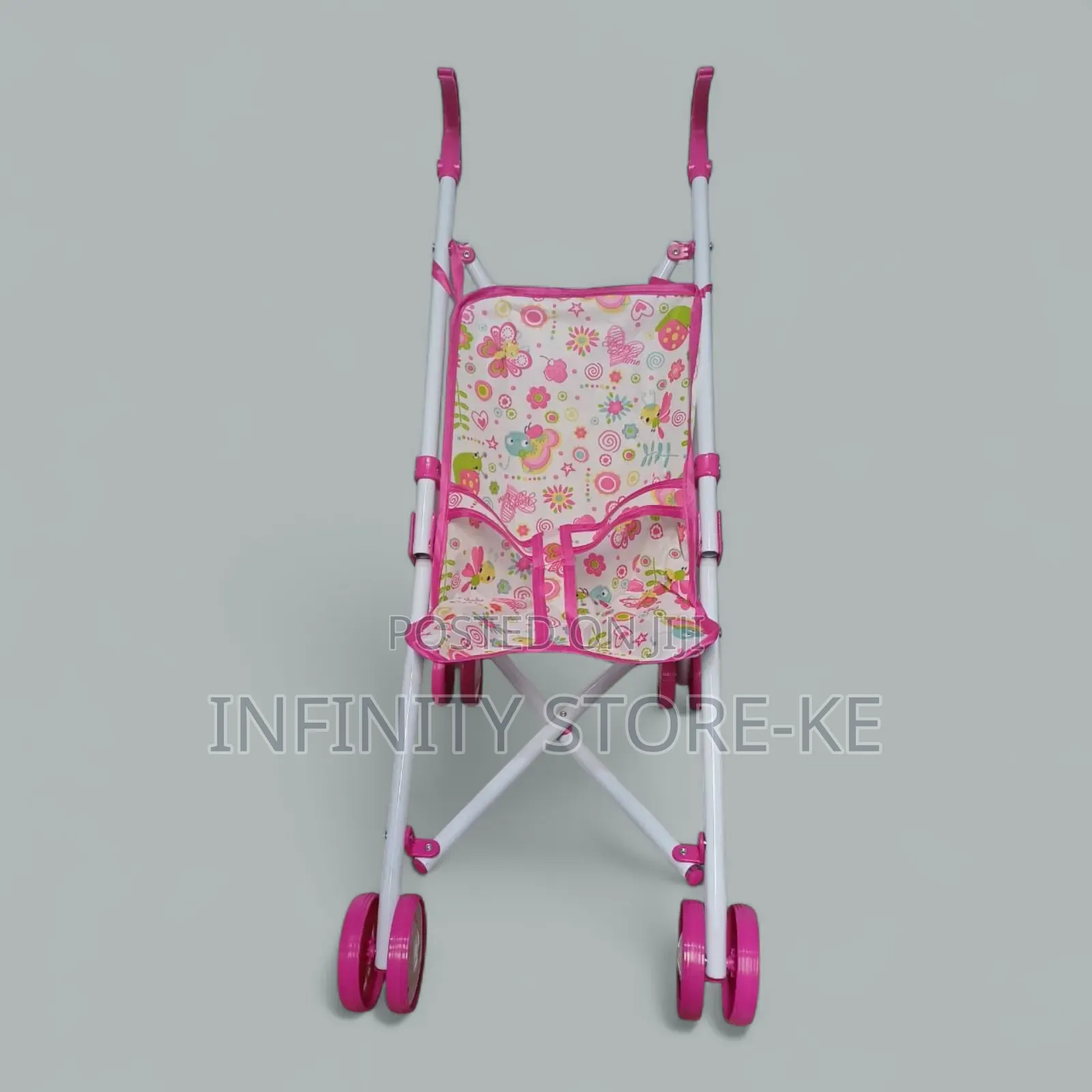 Pink Kids Doll Stroller