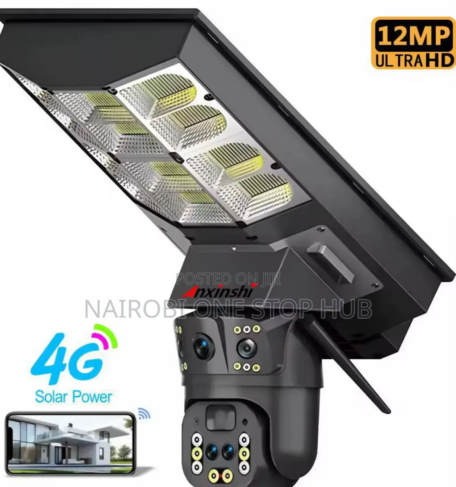 V380pro Solar-Powered PTZ Security Camera With a Street Light.