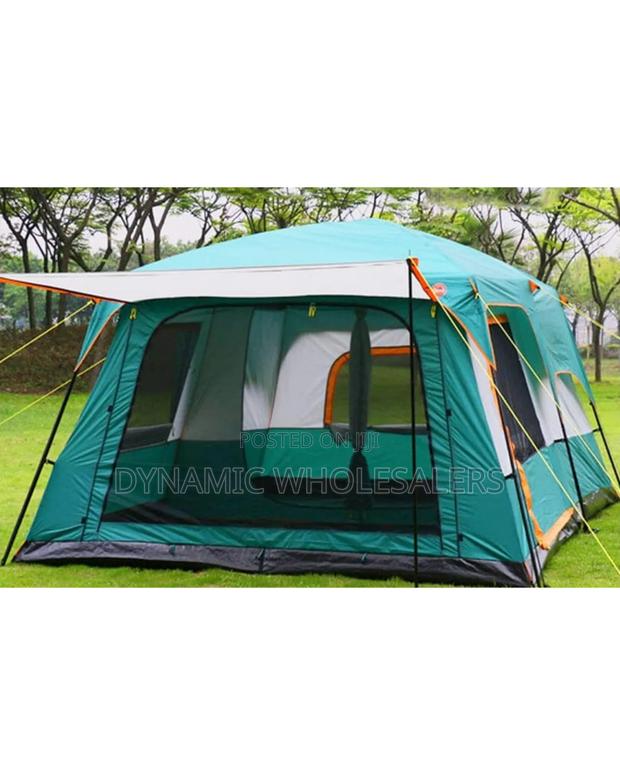 Large Family Cabin-Style Camping Tent - main view