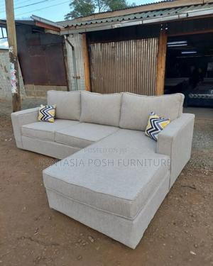 5-Seater Light Grey L-Shaped Sofa - main view