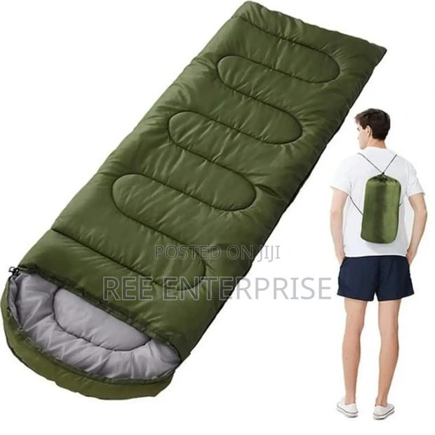 Heavy Army Green And Black Camping Sleeping Bag