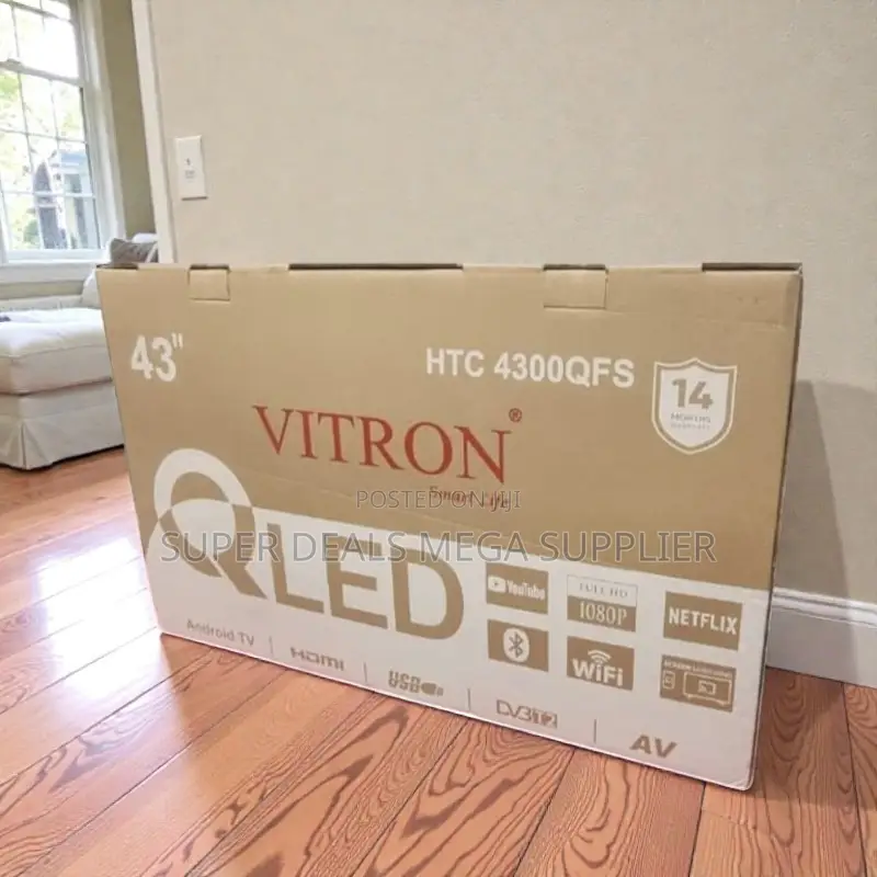 Vitron 43 Inch Qled Smart Android Hd Tv With Wifi and Netflix