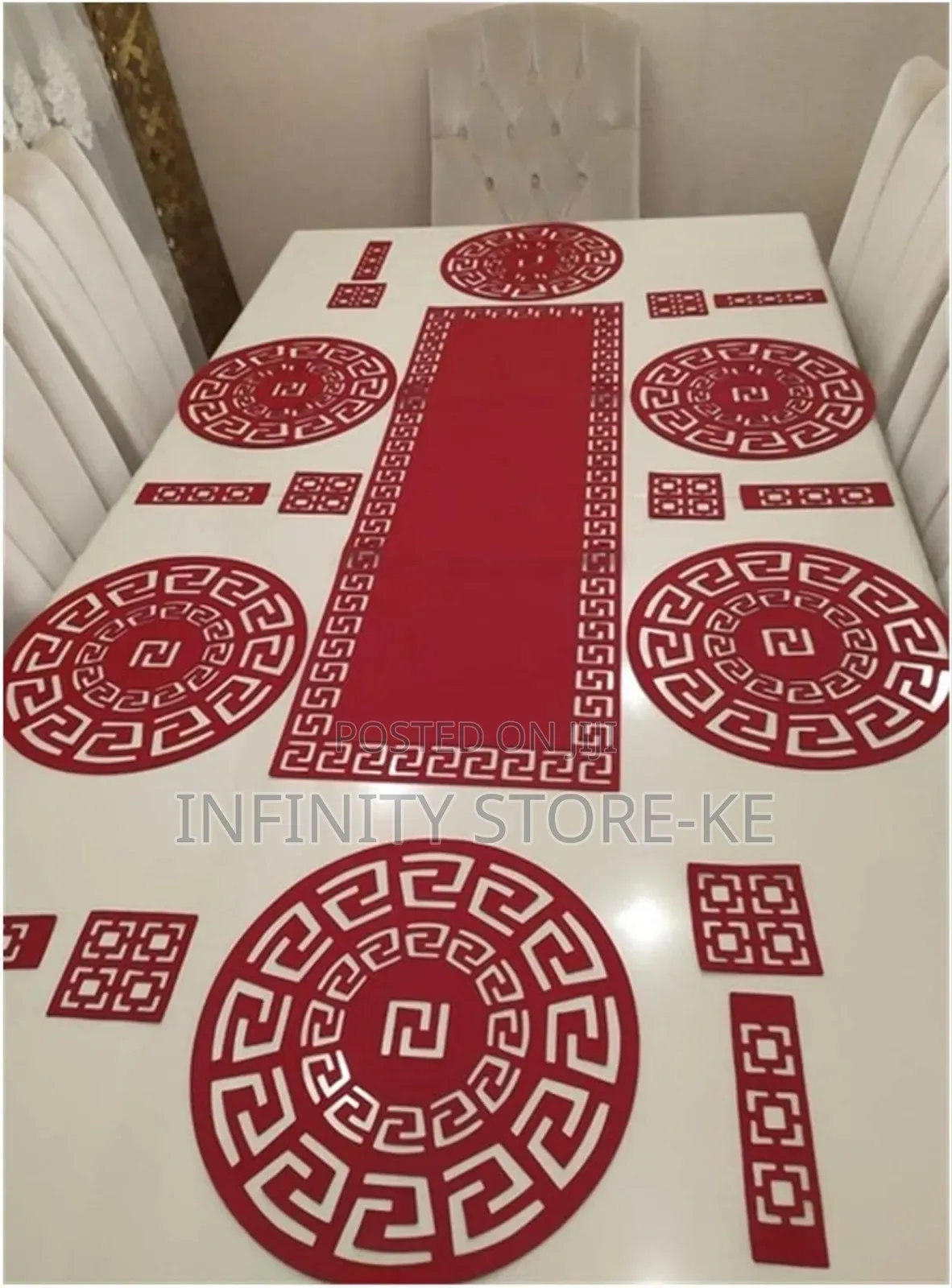 Red Table Mats With Runners