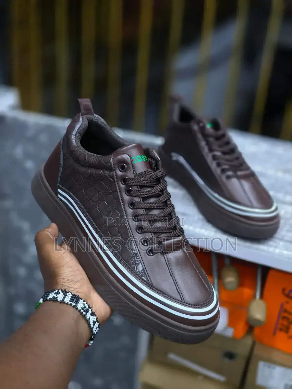 Lcoste Brown X Black Leather Casuals ,Casuals Sizes 40-45