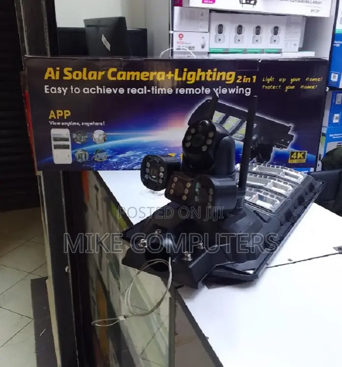 V380 Pro 450 Watts Solar Street Light 4g CCTV Camera With Ai Detection