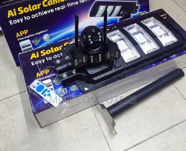 4g Solar PTZ Triple Lens Street Light Security Camera - main view