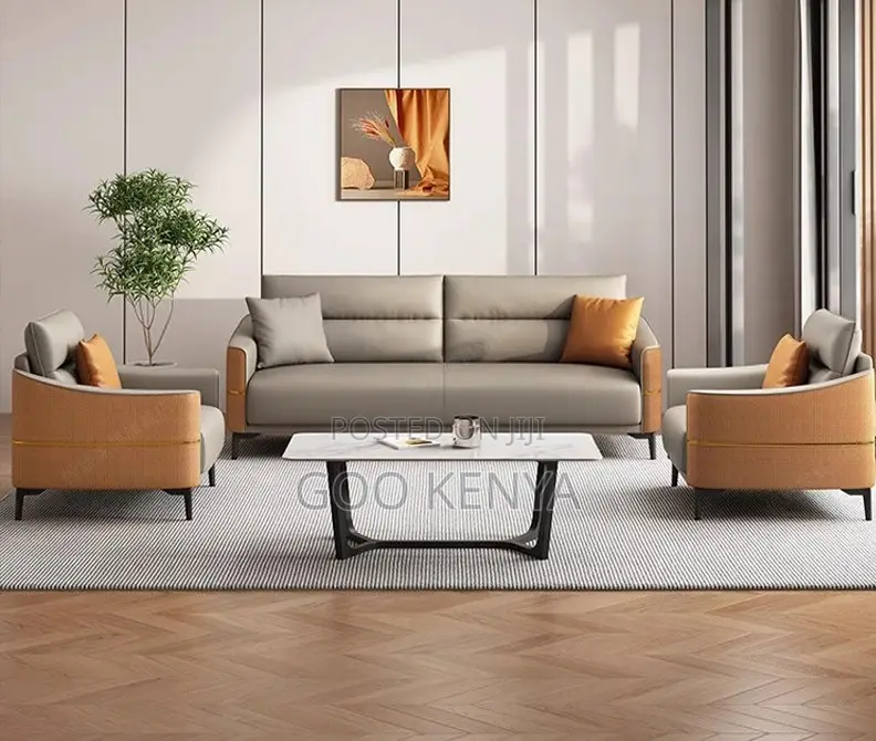 Office Sofa;5-Seat Modern Modular Leather Sofa Set for Home and Office