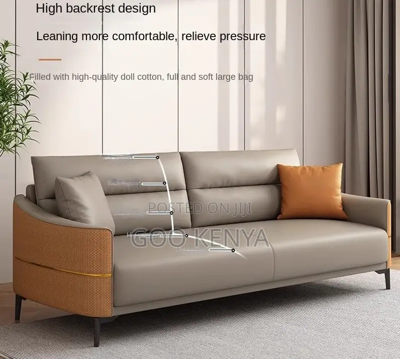 Office Sofa;5-Seat Modern Modular Leather Sofa Set for Home and Office