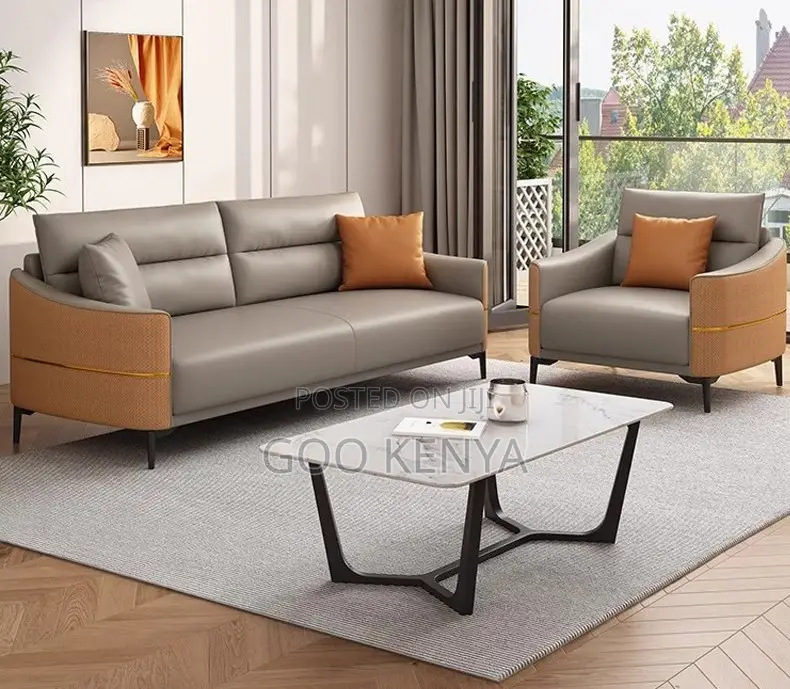 Office Sofa;5-Seat Modern Modular Leather Sofa Set for Home and Office