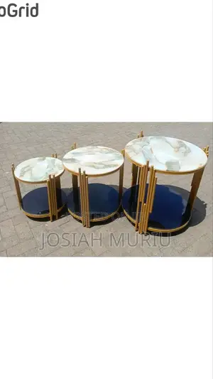 White 3 in 1 Executive Pure Marble Table