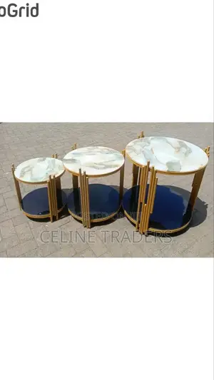 White 3 in 1 Executive Pure Marble Table