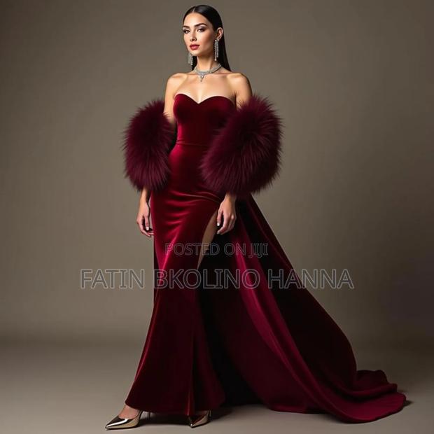 Burgundy Fur Shawls - main view