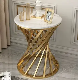 Home Table; Living Room Center Table With Marble Steel Construction