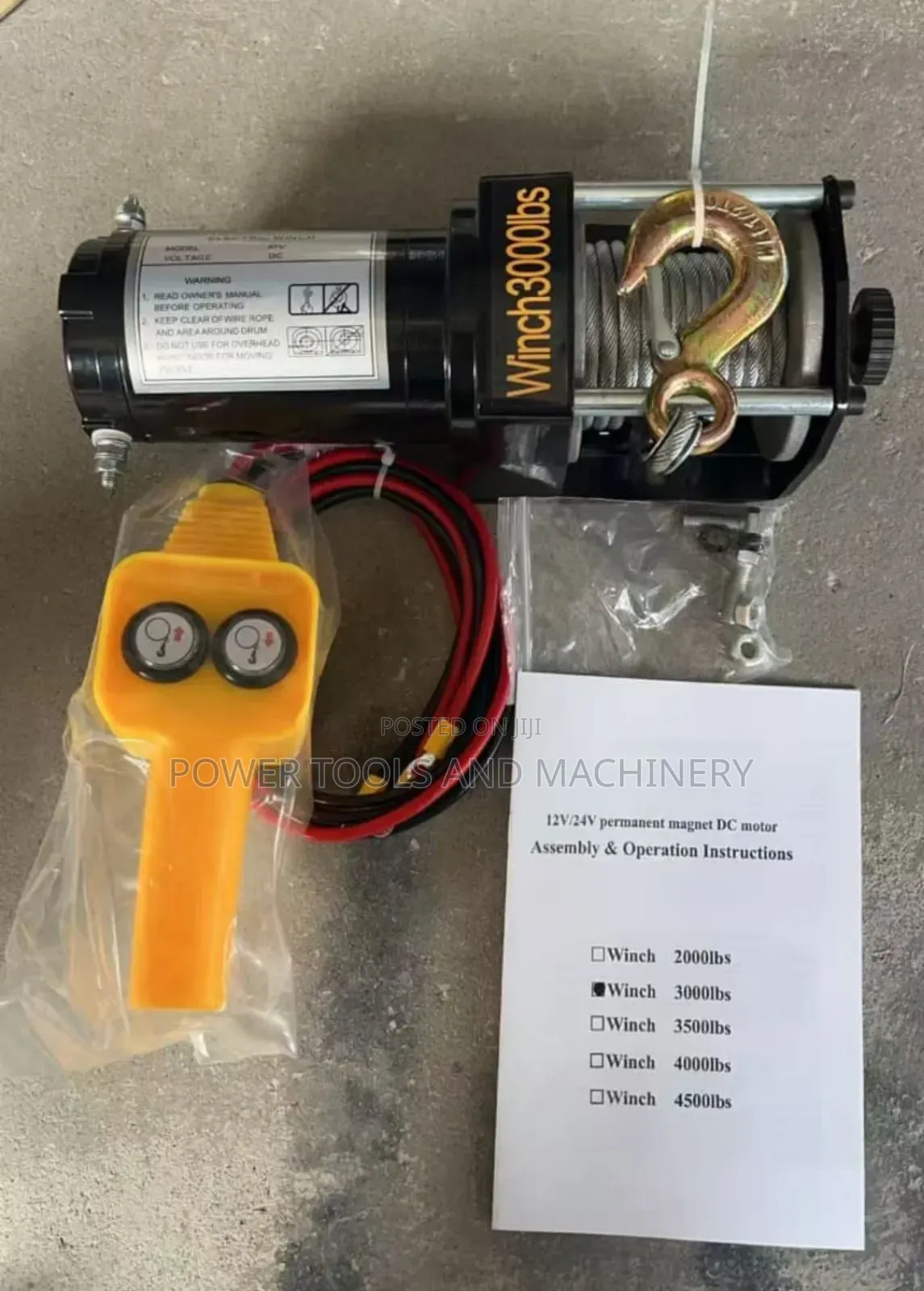 Heavy Duty 1350kgs / 3000lb Electric Winch