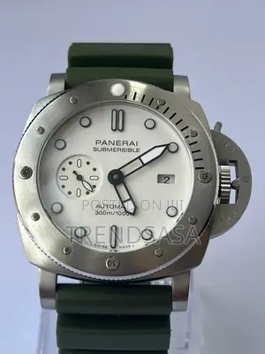 Panerai Submersible Stainless Steel Green Rubber Straps