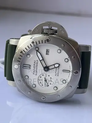 Panerai Submersible Stainless Steel Green Rubber Straps
