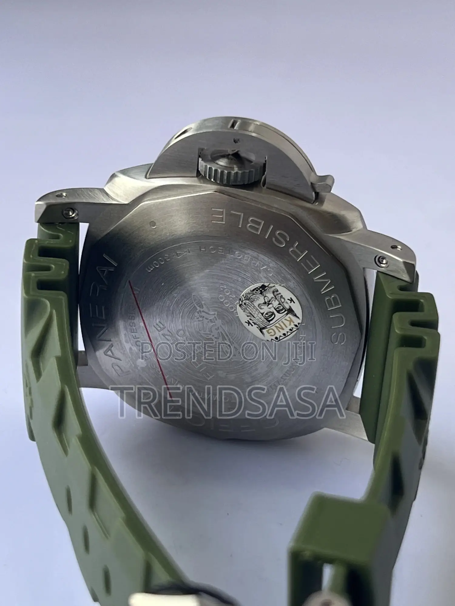 Panerai Submersible Stainless Steel Green Rubber Straps