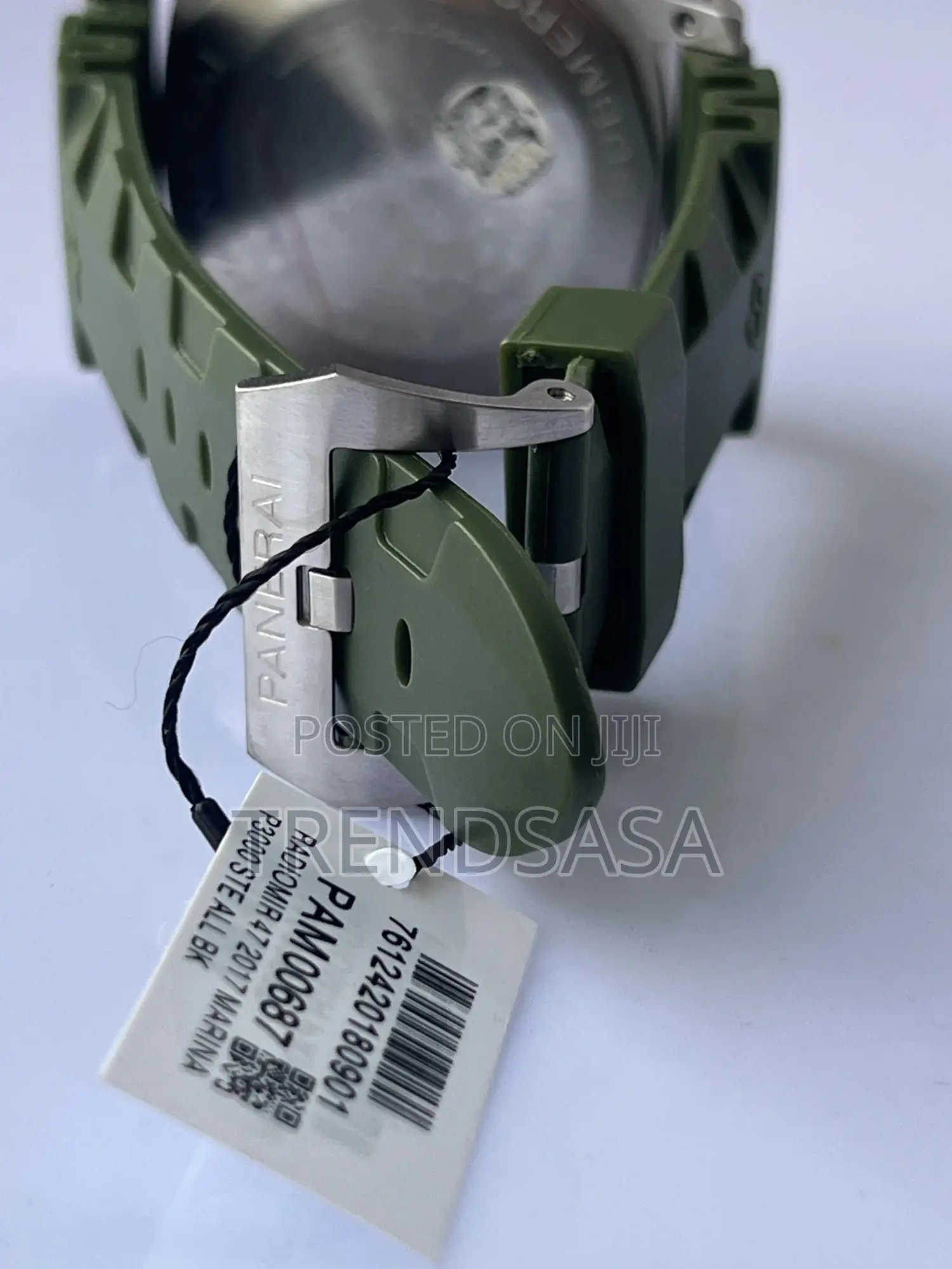 Panerai Submersible Stainless Steel Green Rubber Straps