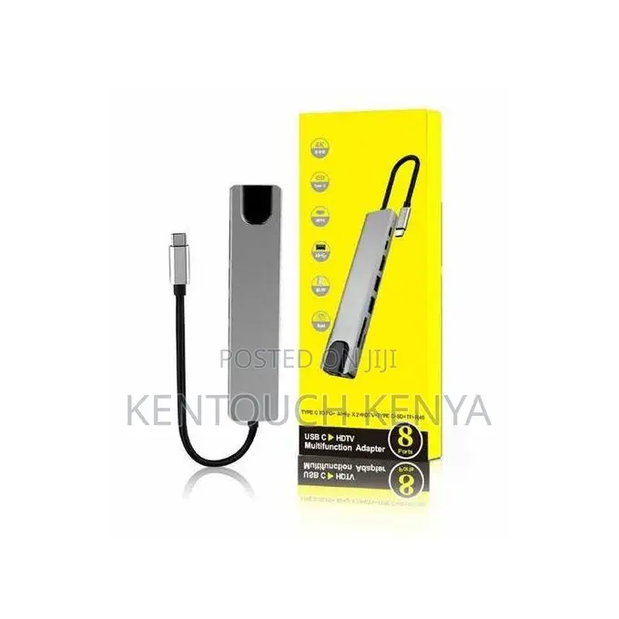 8 In1 Lan Hdmi Hubtype C HDTV Ethernet Usb3.0 2.0 Tf Sd Card Reader