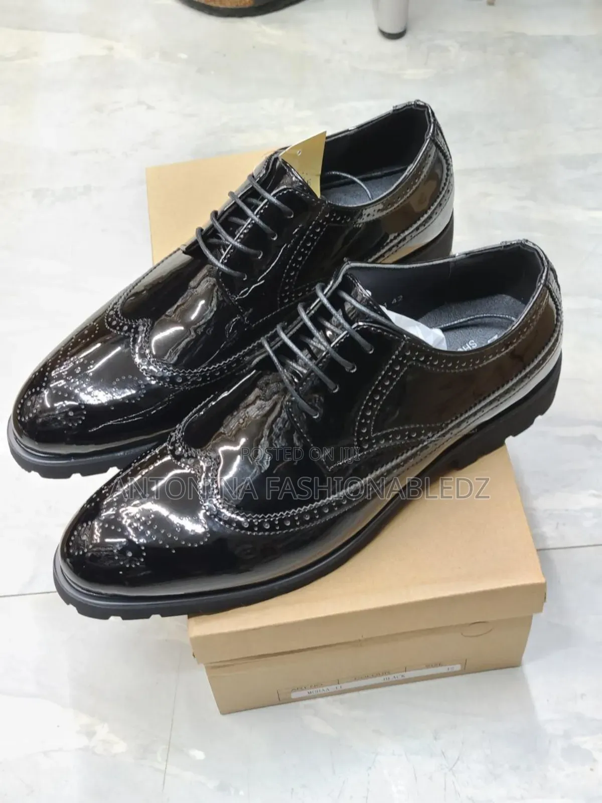 Men Wetlook Official Shoes 38-45