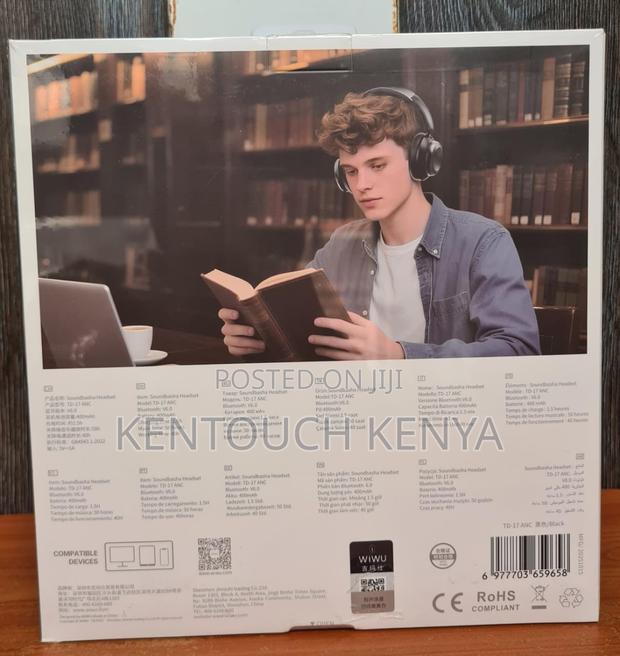 Wiwu Soundbasha Wireless Bluetooth Headphones Anc Pure Bass 50h Anc - thumbnail 6