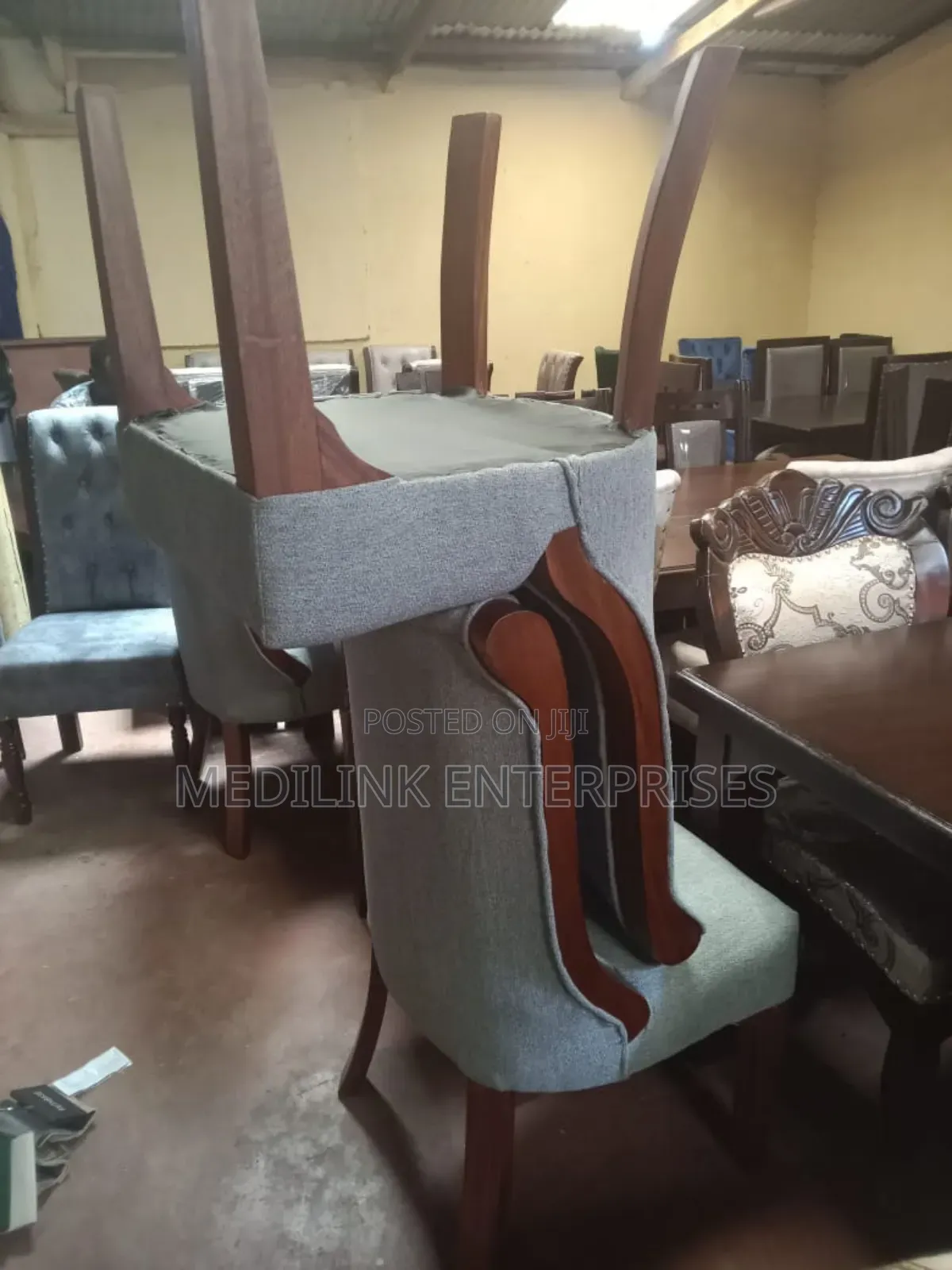 Wood Framed Upholstered Dinner Chairs