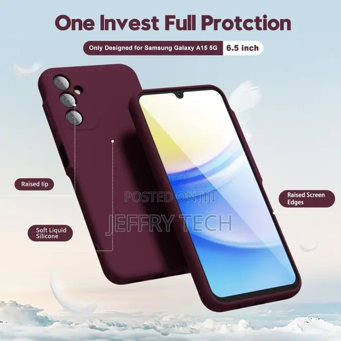 Samsung Galaxy A15 Protective Soft Silicone Cover- Maroon