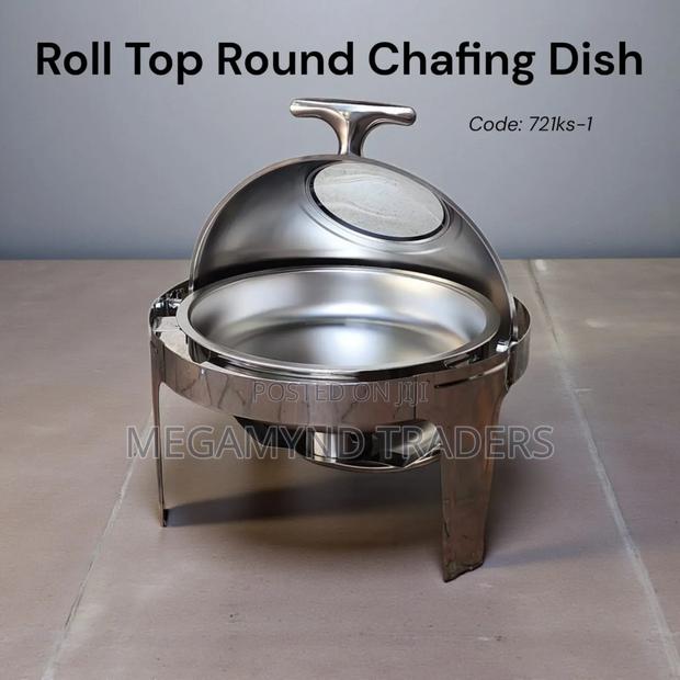 Roll Top Chafing Dishes / 6l Round Roll Top Chaffing Dishes - thumbnail 3